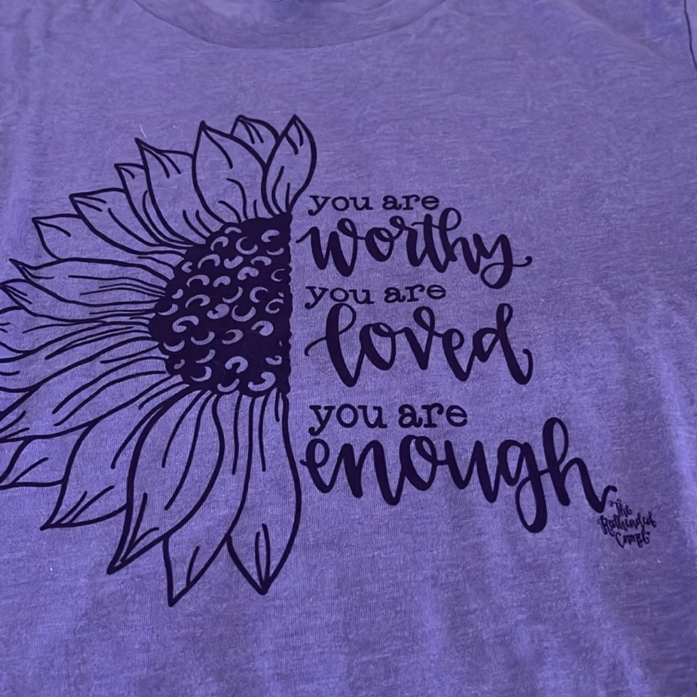Purple Graphic T-Shirt with Inspirational Quote - Picture 4 of 4